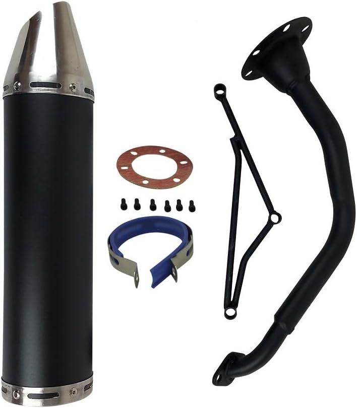 RedCap High Performance Exhaust System for 125cc 150cc GY6 Scooter Moped TaoTao Kymco Vitacci Loud 152QMJ 157QMJ Black - Image 1